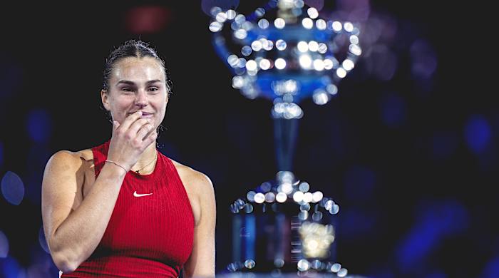 Aryna Sabalenka competing at the Australian Open.